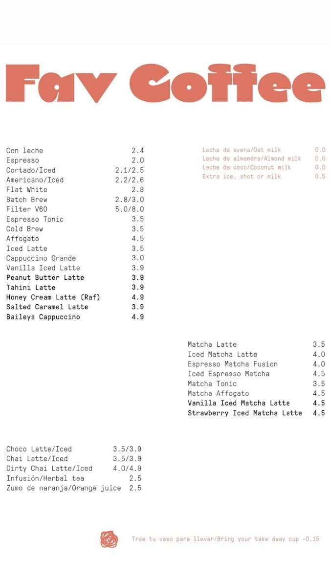 FAV COFFEE - Café de especialidad Photo Menu 1