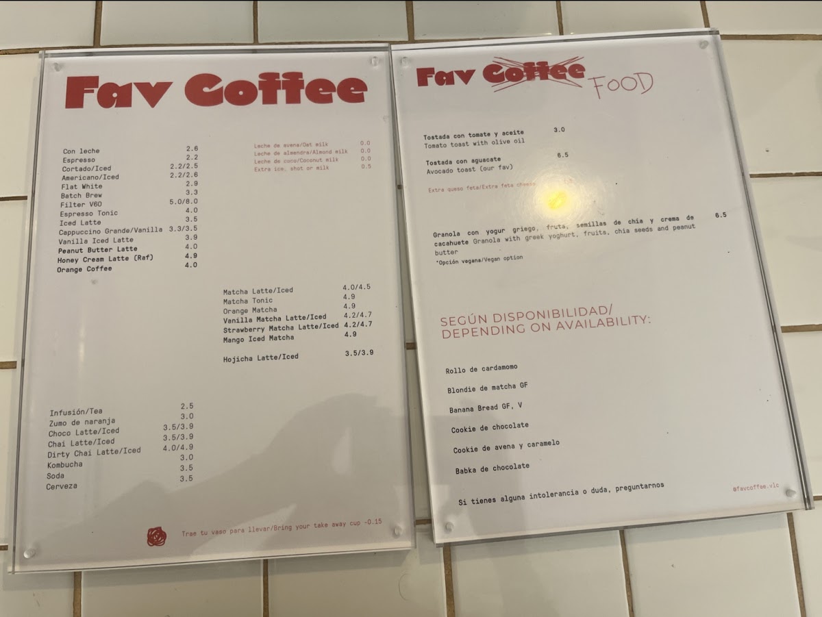 FAV COFFEE - Café de especialidad Photo Menu 2