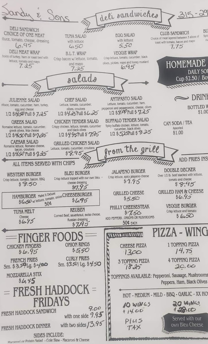 Sandy & Sons Photo Menu 2
