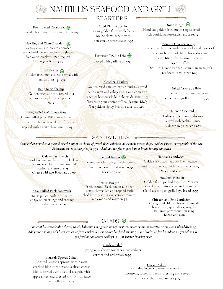 Nautilus Seafood & Grill Photo Menu 1