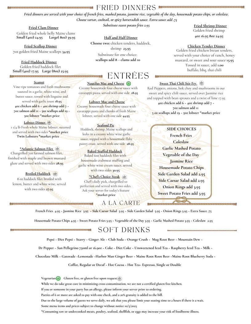 Nautilus Seafood & Grill Photo Menu 2