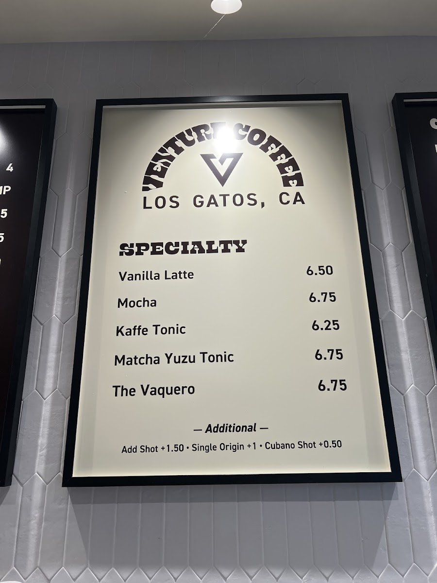 Venture Coffee Photo Menu 2