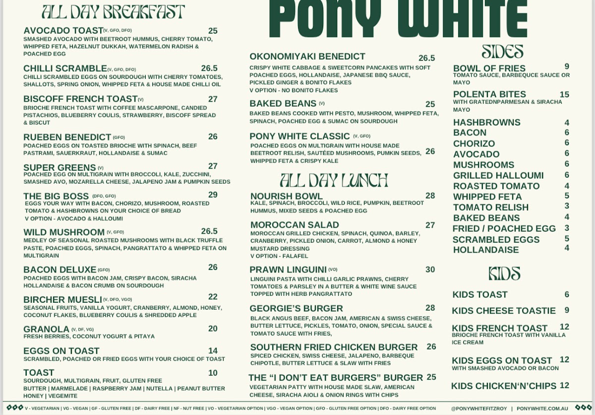 Pony White Photo Menu 2