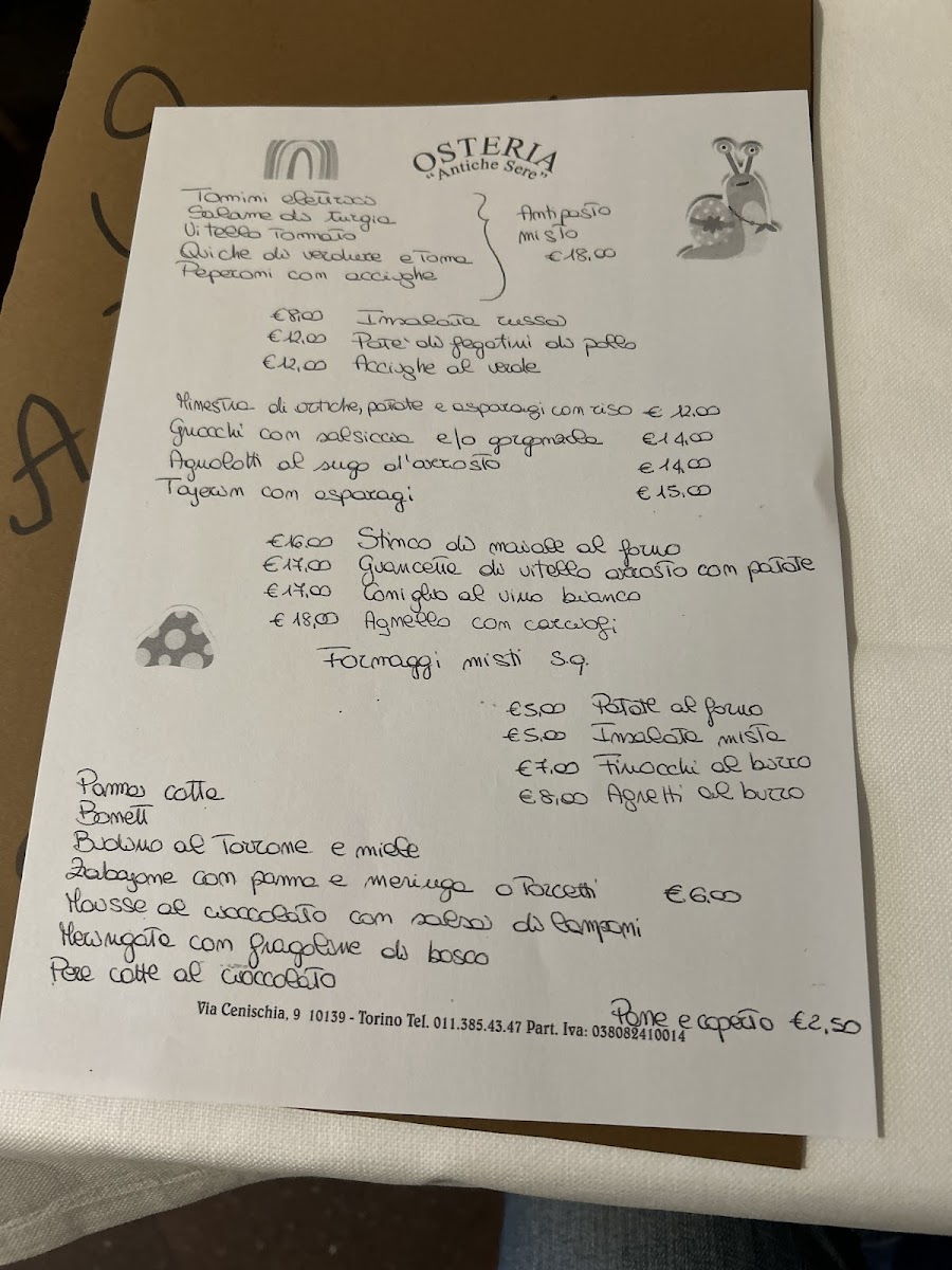 Antiche Sere Photo Menu 1
