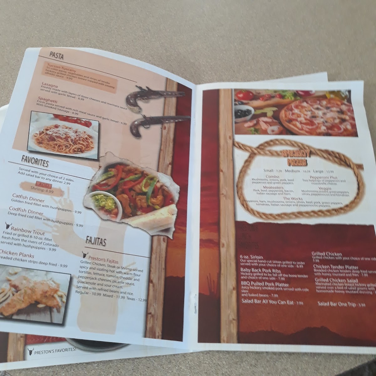 Preston's Steakhouse Photo Menu 3