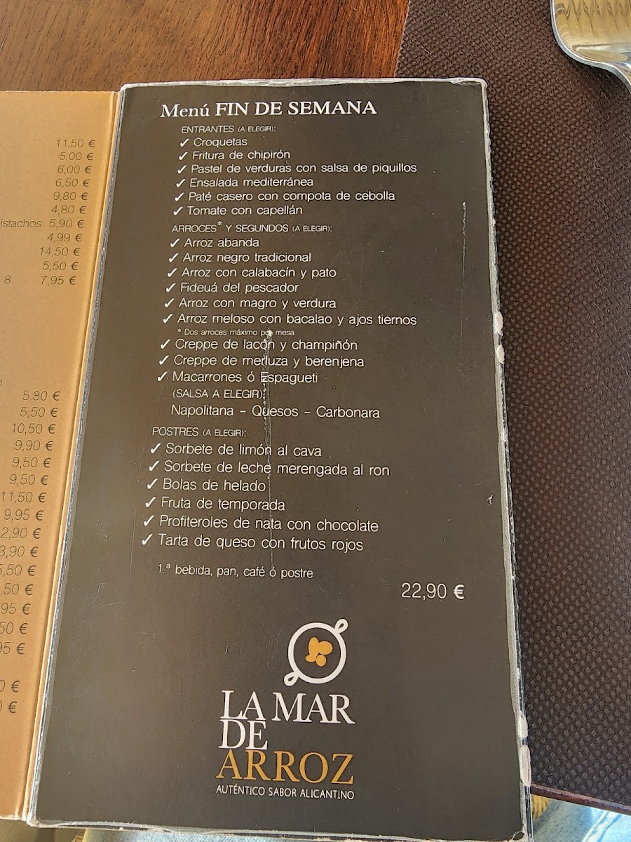 Restaurante La Mar de Arroz Photo Menu 1