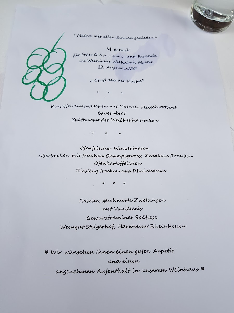 Weinhaus Wilhelmi Photo Menu 1