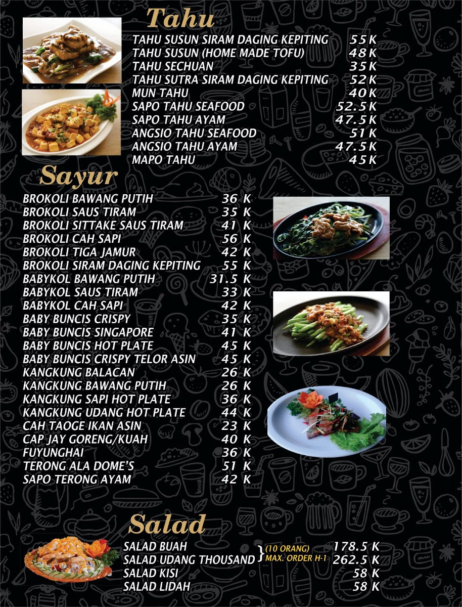 The DOME's Café & Resto Photo Menu 1