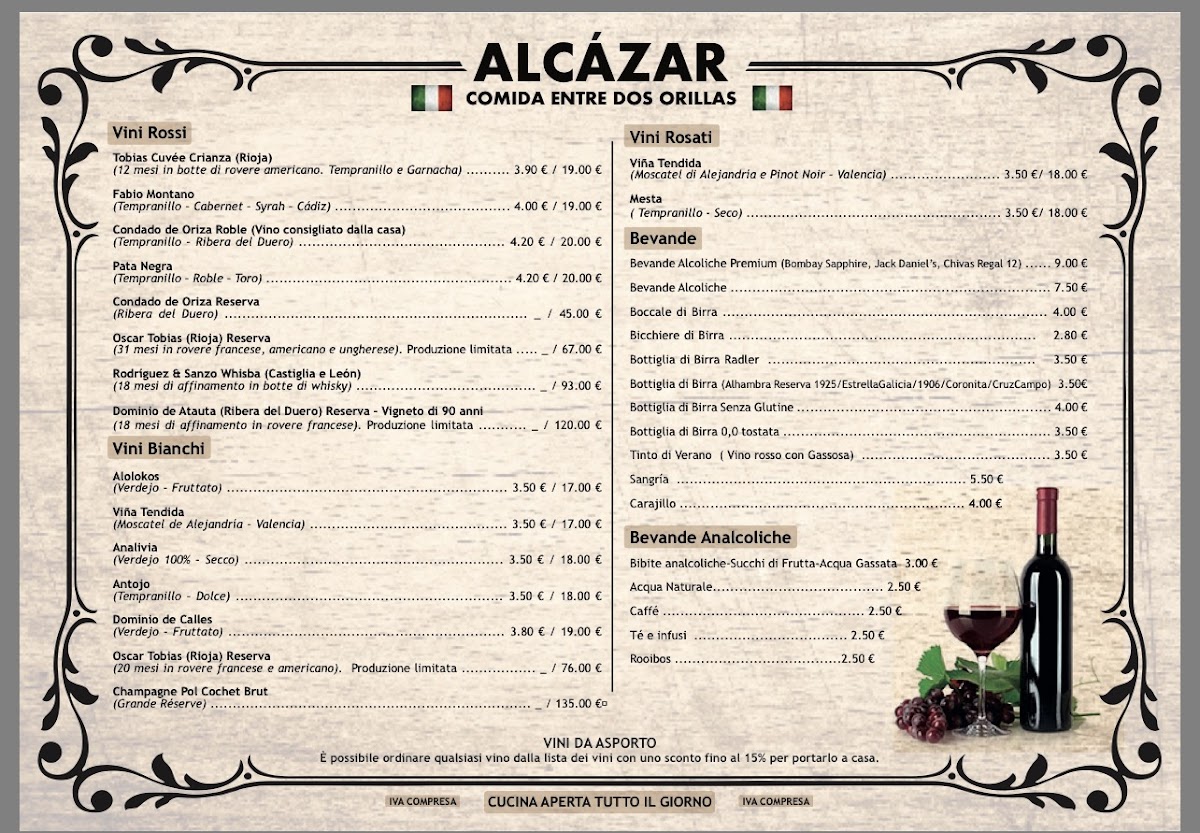 ALCÁZAR ANDALUSÍ TAPAS Photo Menu 1