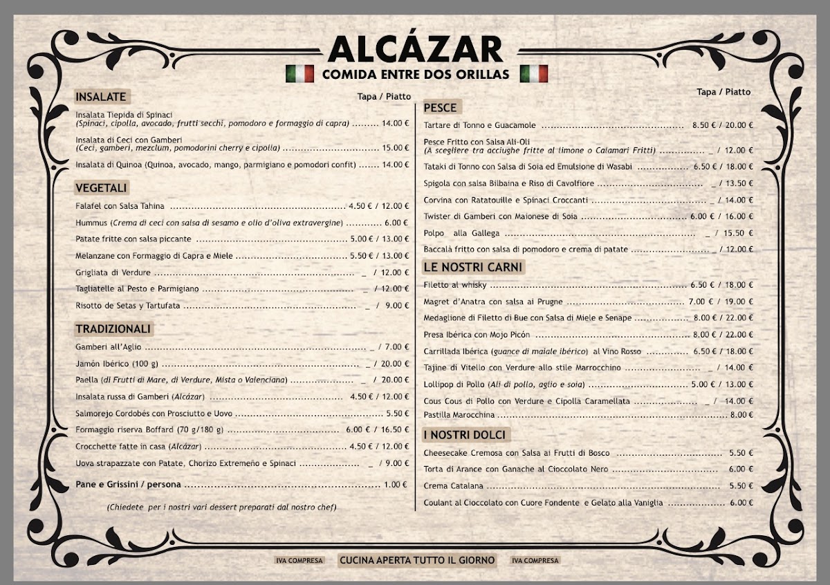 ALCÁZAR ANDALUSÍ TAPAS Photo Menu 3