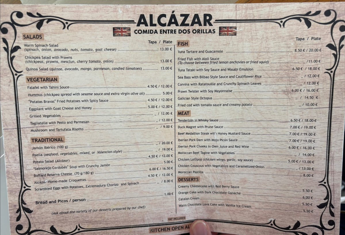 ALCÁZAR ANDALUSÍ TAPAS Photo Menu 5