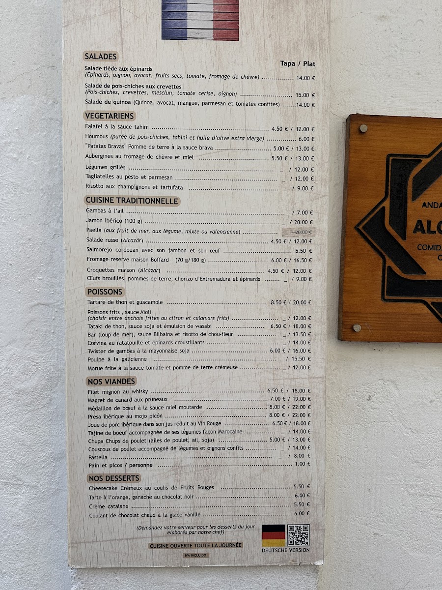 ALCÁZAR ANDALUSÍ TAPAS Photo Menu 7