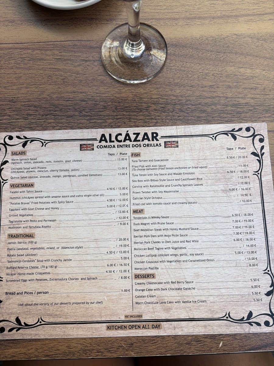 ALCÁZAR ANDALUSÍ TAPAS Photo Menu 8
