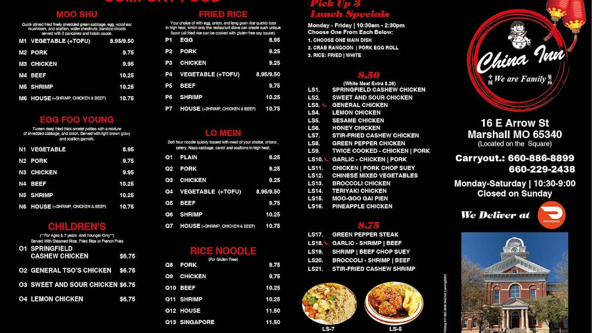 China Inn Restaurant Photo Menu 2