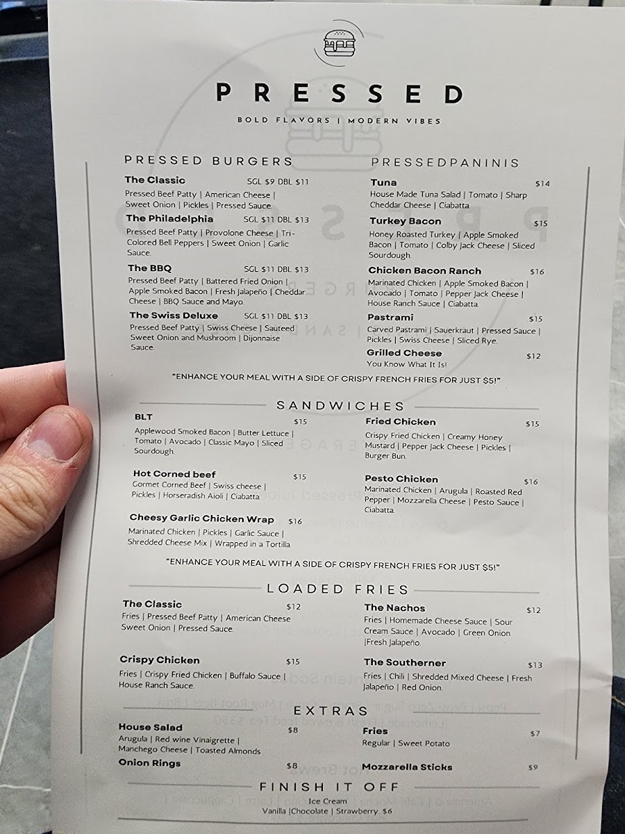 Pressed Restaurant Photo Menu 2