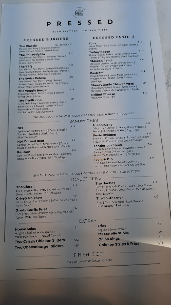Pressed Restaurant Photo Menu 3