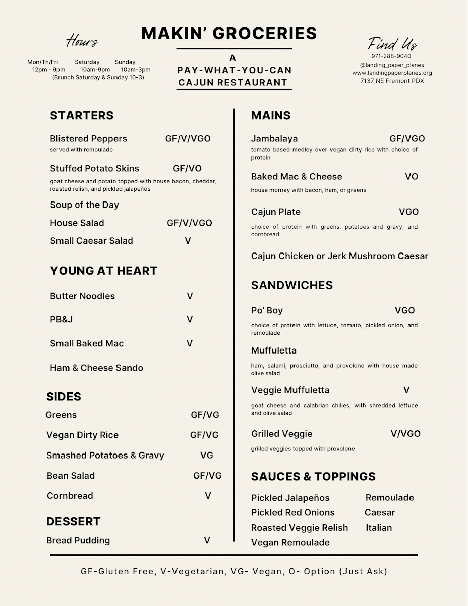 Makin' Groceries Cafe Photo Menu 2