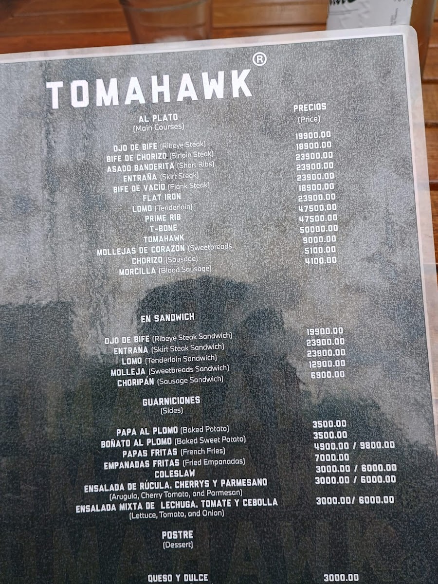 TOMAHAWK Photo Menu 2