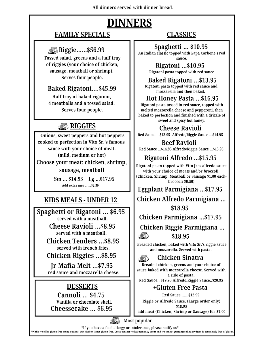 Godfather's Hideout Photo Menu 4