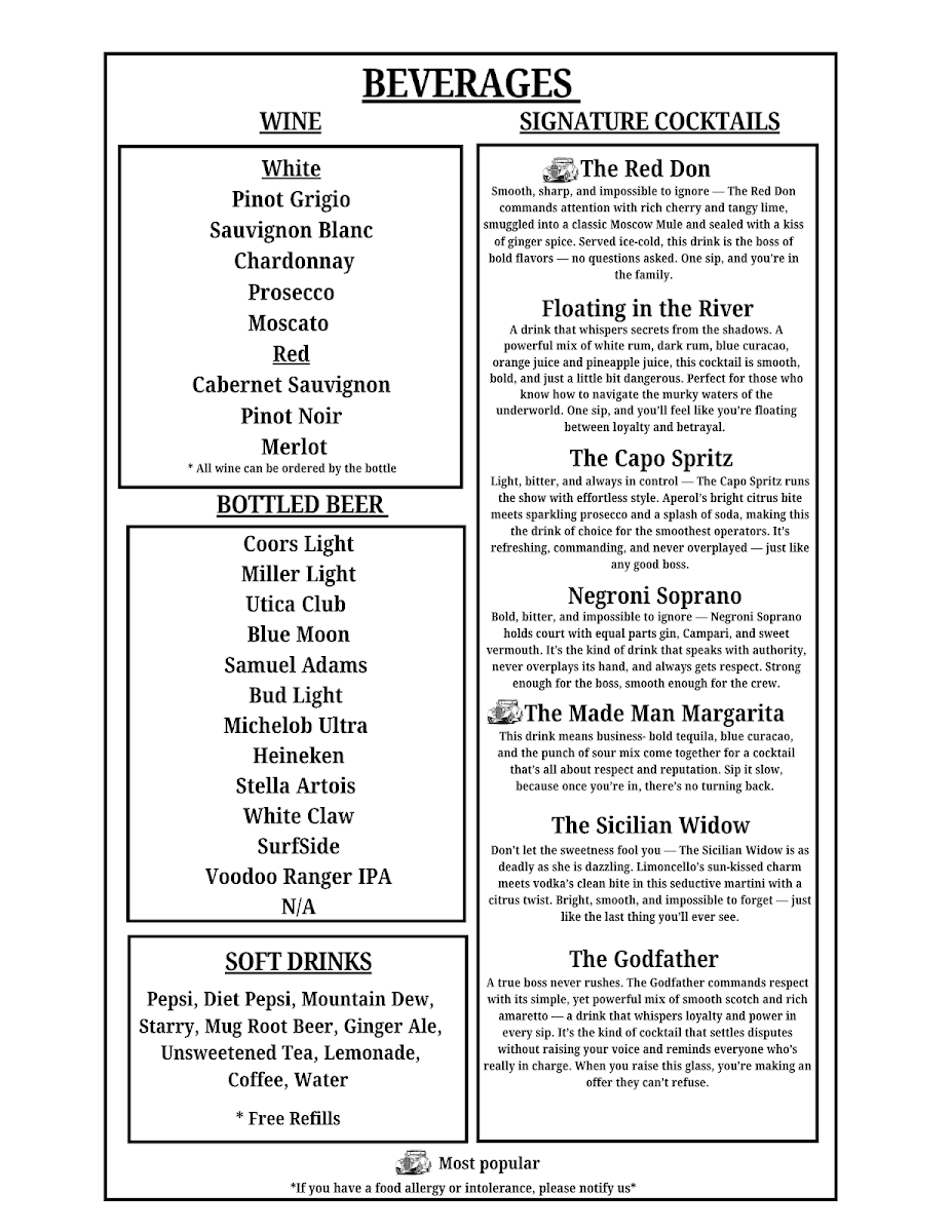 Godfather's Hideout Photo Menu 5