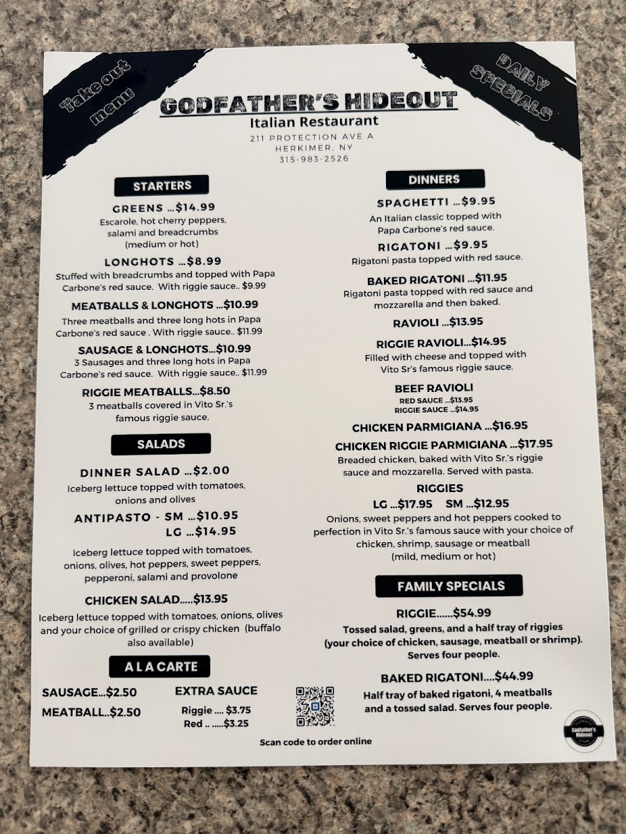 Godfather's Hideout Photo Menu 8