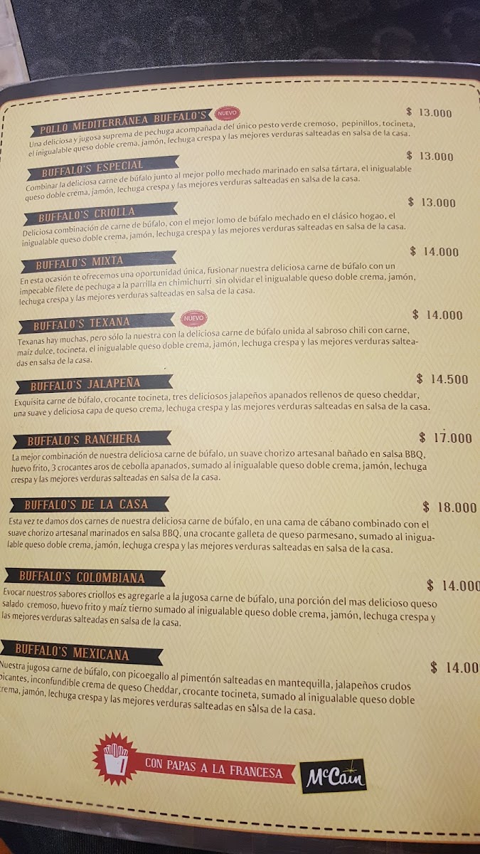 BUFFALO'S & CO. Photo Menu 1