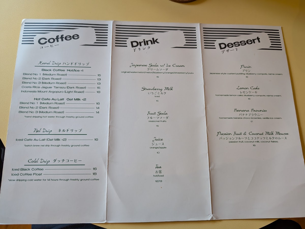 Sunday Morning Coffee Shop Photo Menu 2