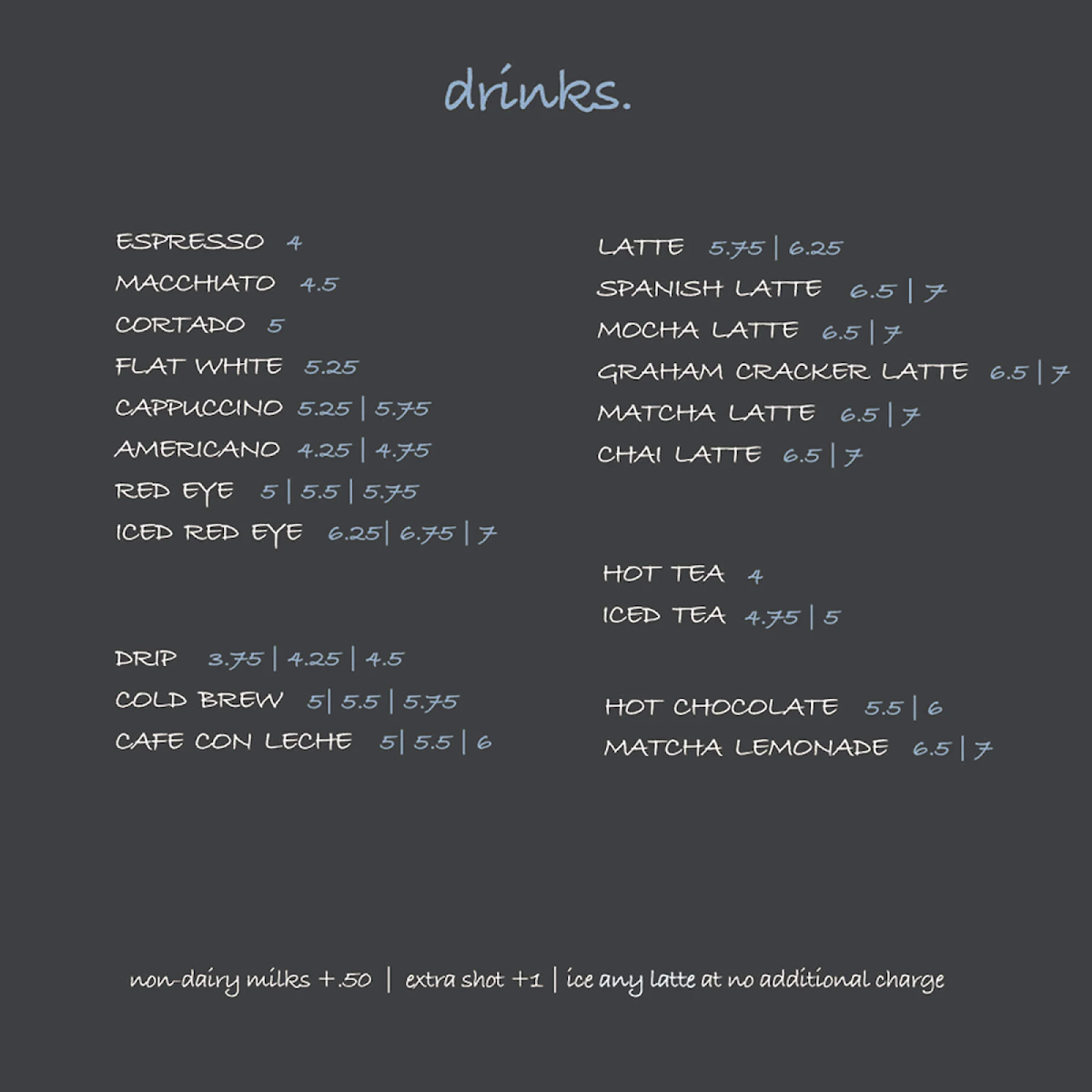 Think Coffee Photo Menu 2