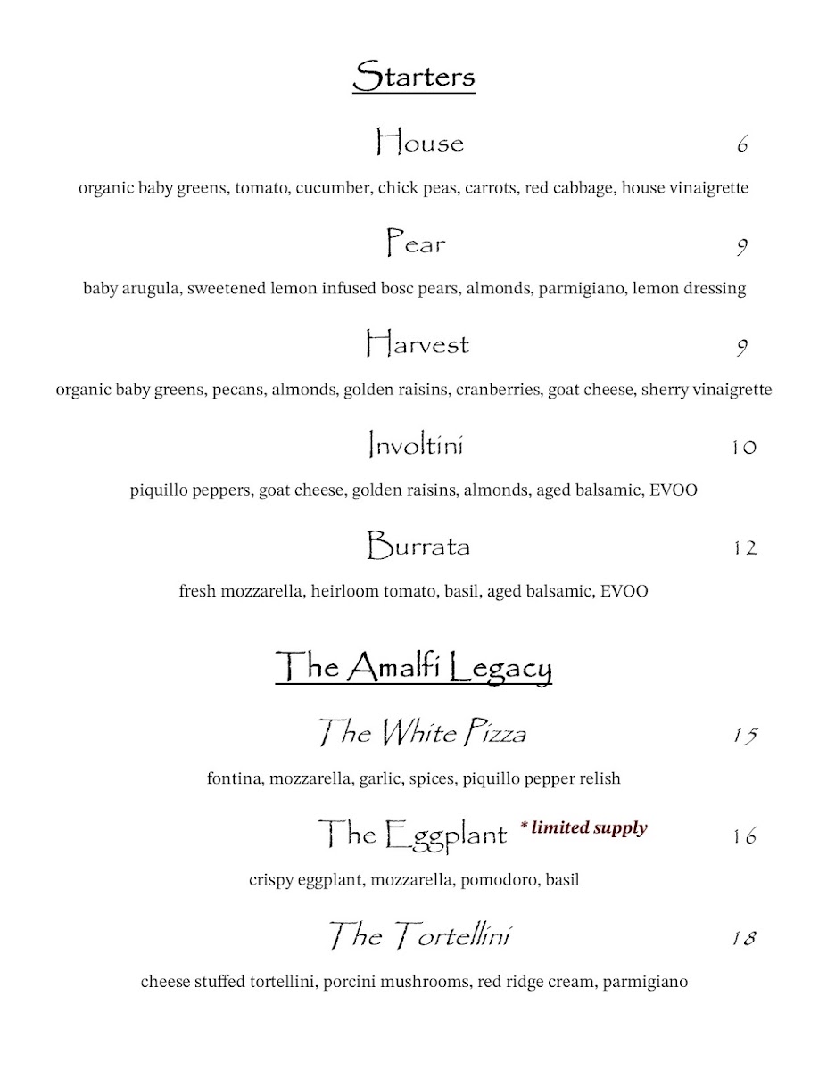 Sons of Amalfi Photo Menu 2