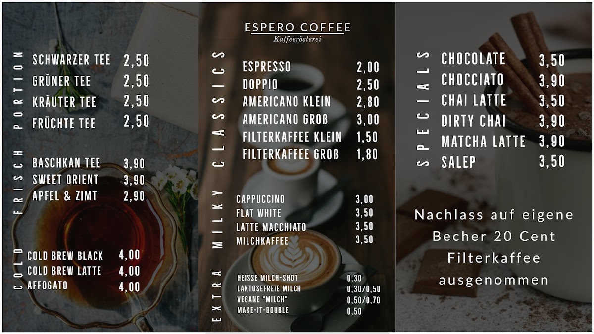 Stehcafe at the Technical University Photo Menu 1
