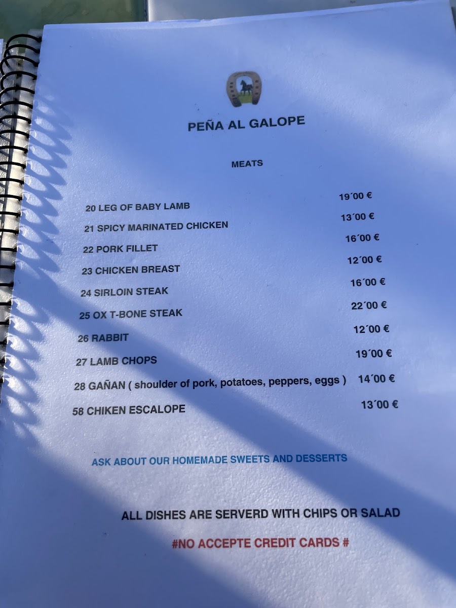 Peña al Galope Photo Menu 1