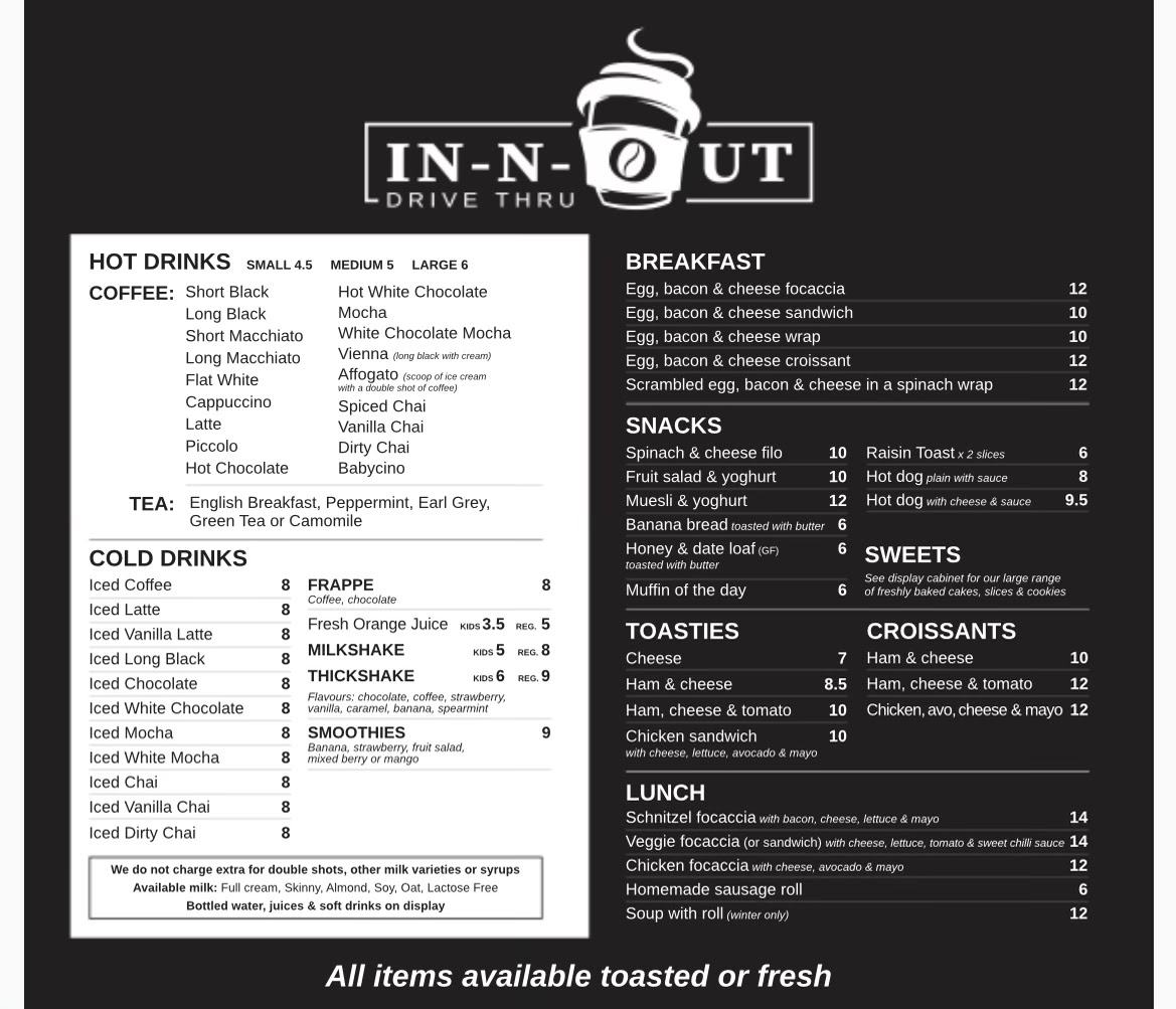 In n Out Drive Thru Photo Menu 1