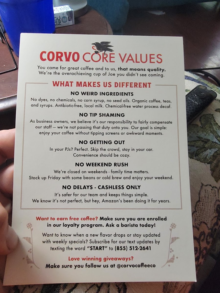 Corvo Coffee Photo Menu 5