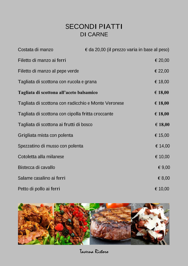 Taverna Ristoro Di Frattini Rosella Susie Photo Menu 1