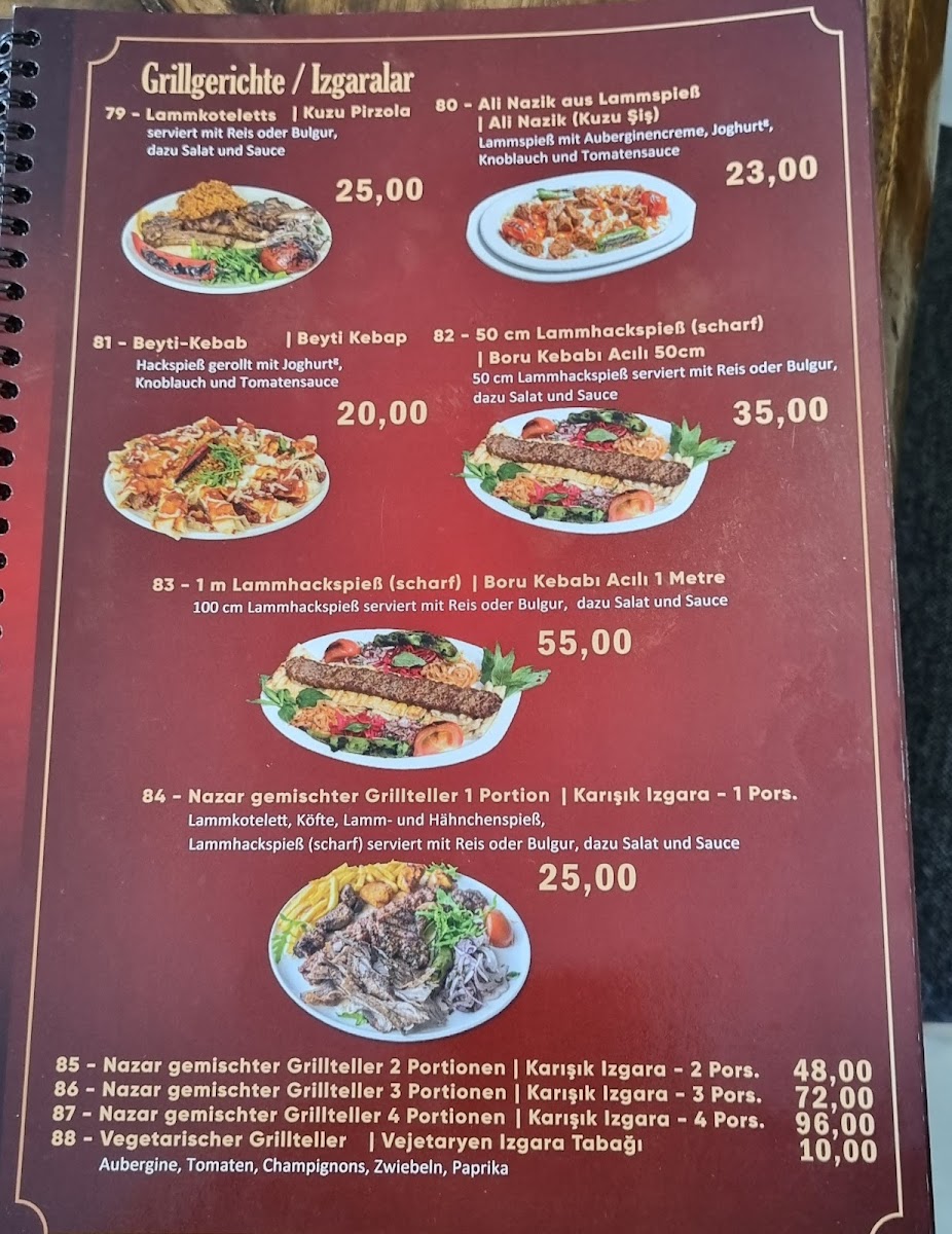 Nazar Restaurant Hannover Photo Menu 1