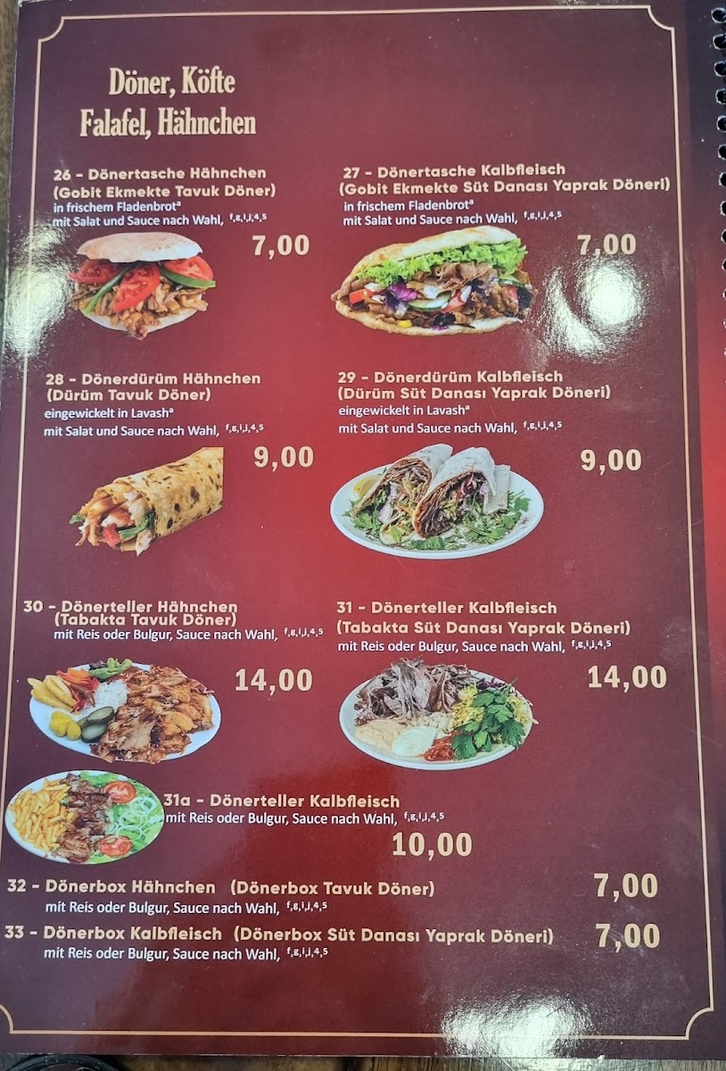 Nazar Restaurant Hannover Photo Menu 2