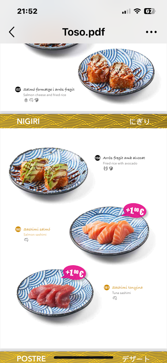 TOSO II sushi Photo Menu 5