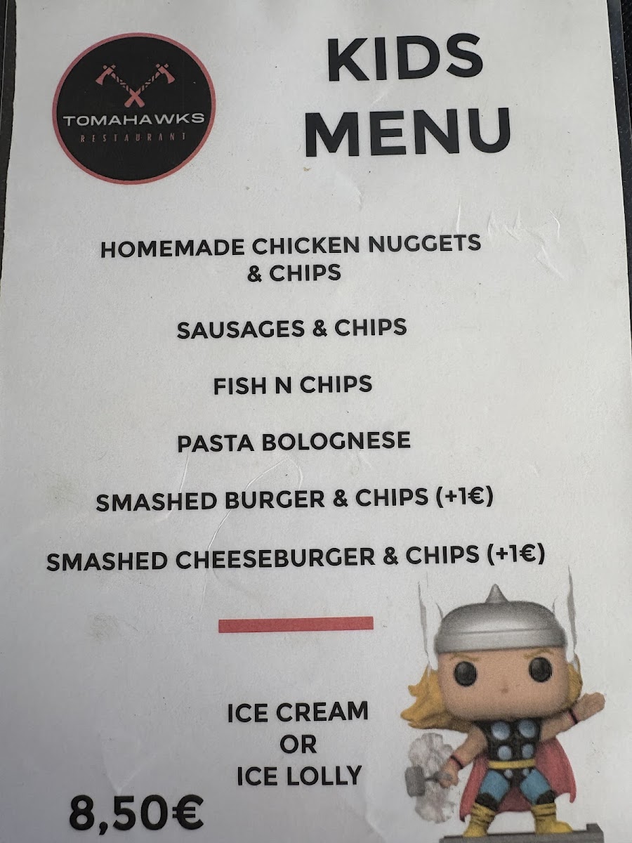 Tomahawks Restaurant Photo Menu 2