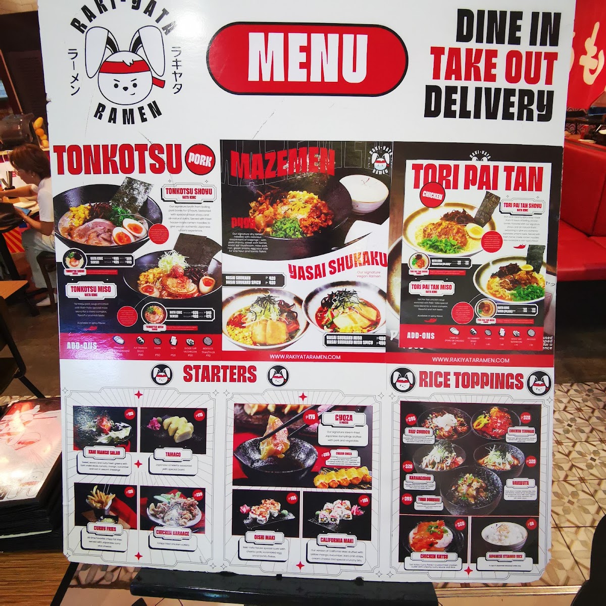 Raki-Yata Ramen SM CDO Downtown Photo Menu 4