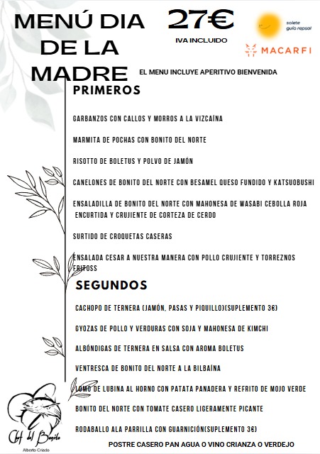 El Chef del Bonito Photo Menu 1