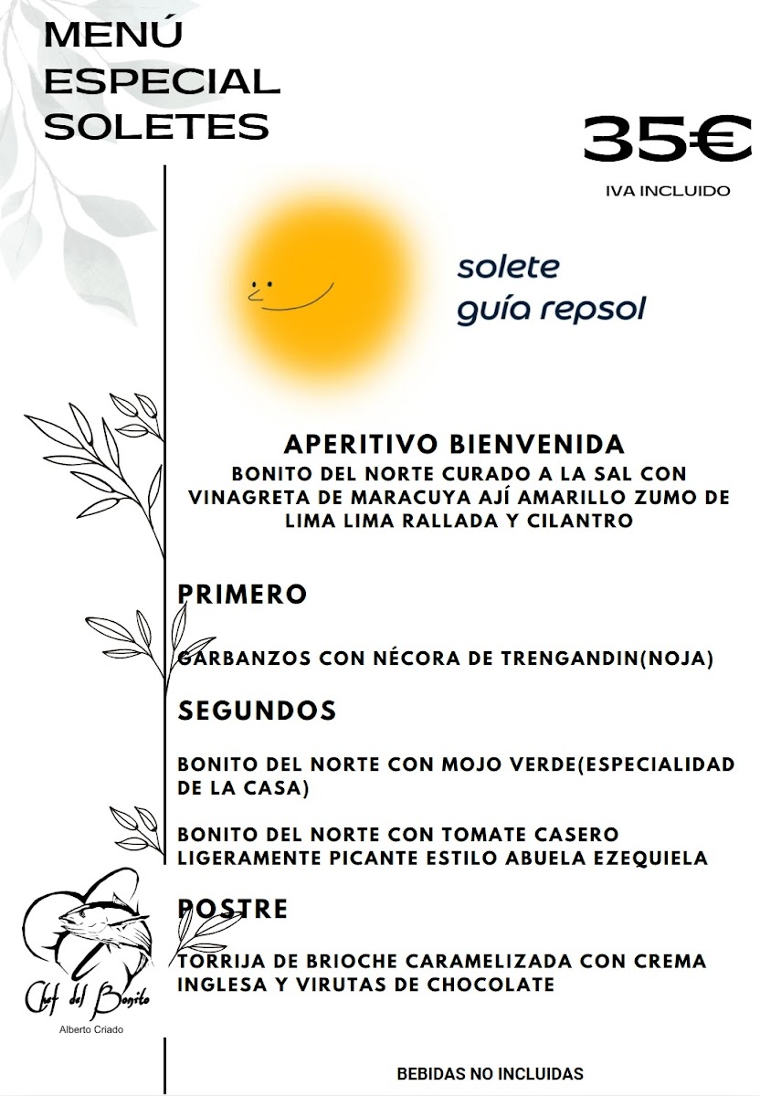 El Chef del Bonito Photo Menu 10