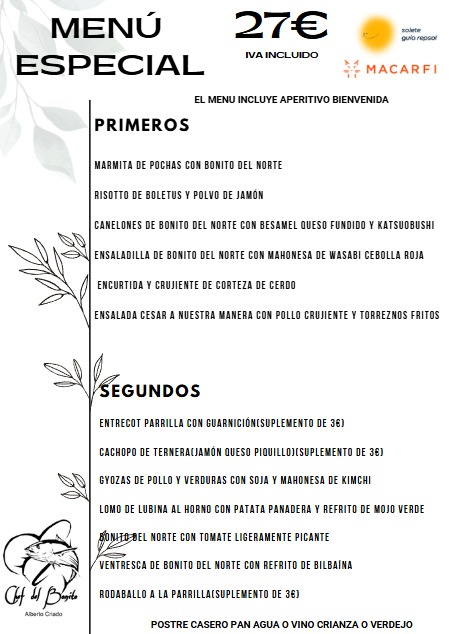El Chef del Bonito Photo Menu 2