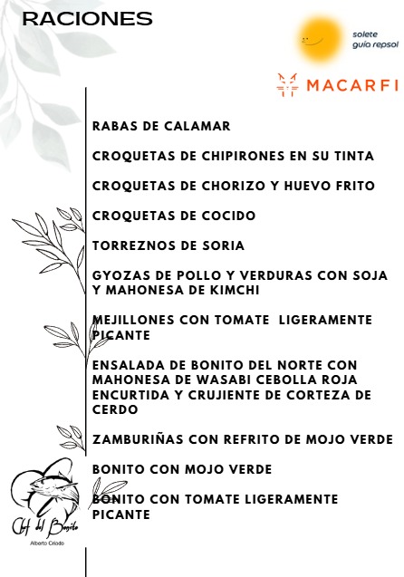 El Chef del Bonito Photo Menu 6