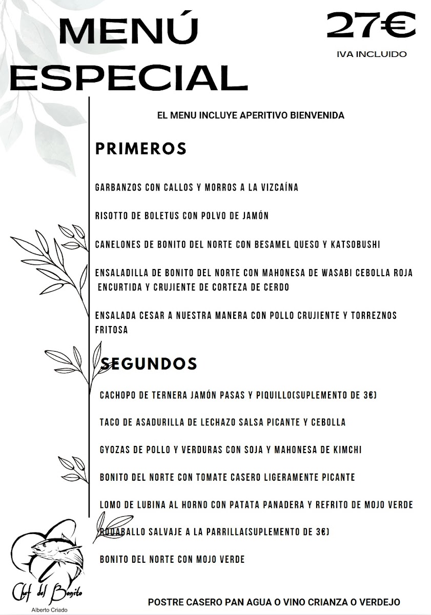 El Chef del Bonito Photo Menu 8