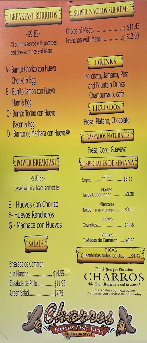 Charros Mexican Food Photo Menu 3