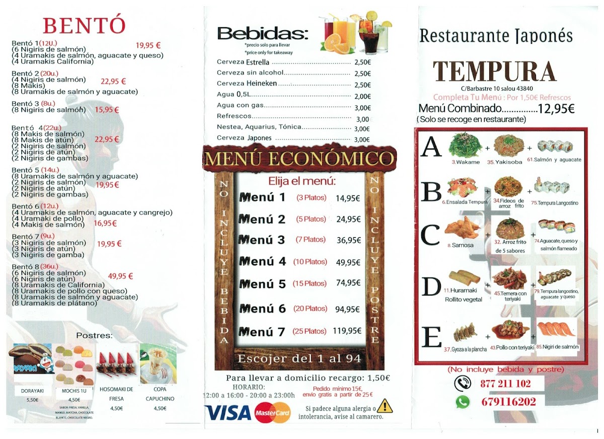 Restaurant Japones Tempura Photo Menu 3