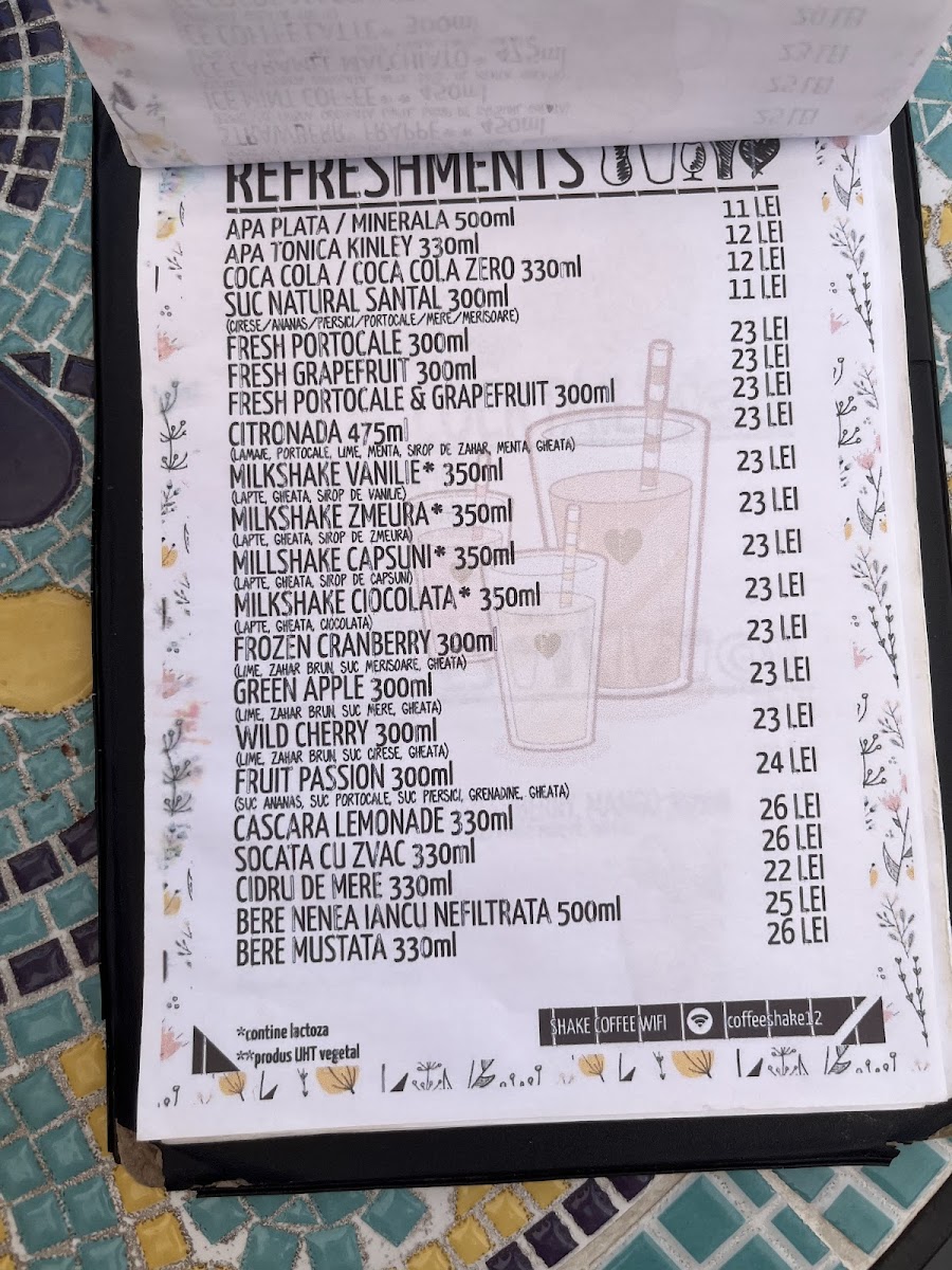 Shake Coffee Photo Menu 1