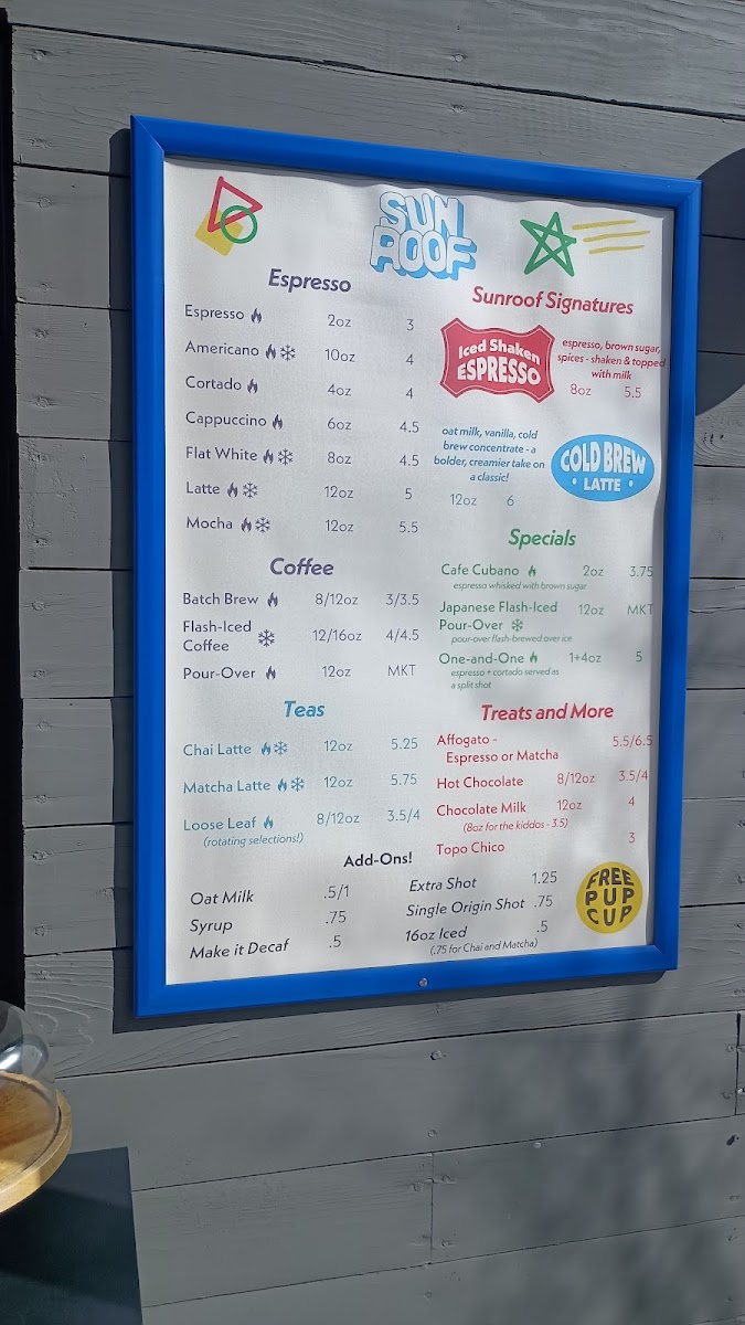 Sunroof Coffee Photo Menu 3