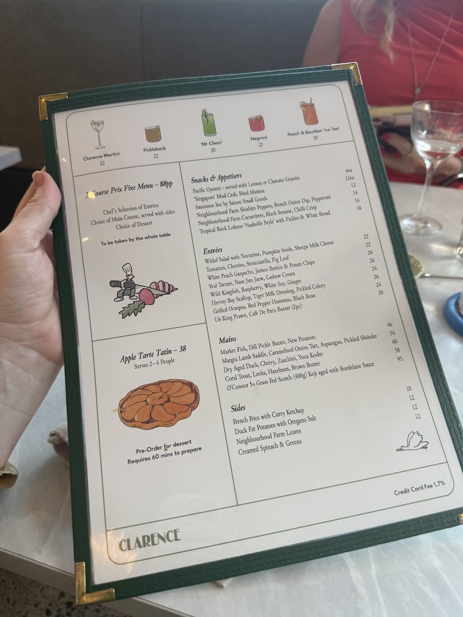 Clarence Restaurant Photo Menu 6
