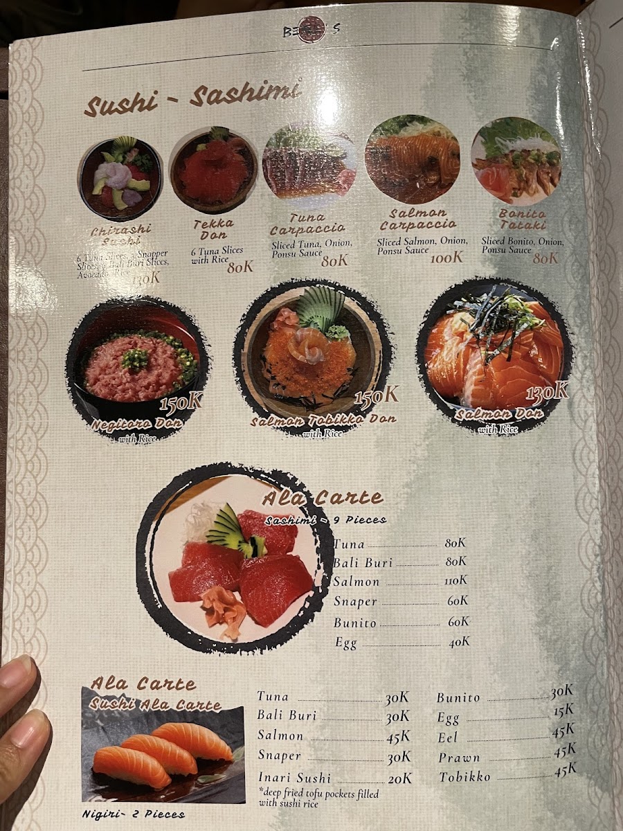 Bene’s Sushi Bar Photo Menu 3